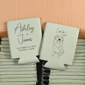Custom Wedding Can Coolers Personalized Favors Beverage Insulators Can Coolie Sleeve Promotional Wedding Drink Beer Coozies
