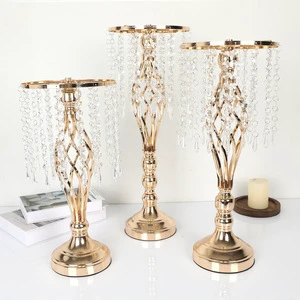 Modern High Quality Gold Metal Wedding Flower Stands Vases Centerpieces Decorations for Home Table Use