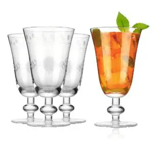 Vintage Wine Glasses Balloon Hand-Blown Etched Stem Classic Glassware 300ml Capacity Weddings Dinners Holiday Gifting