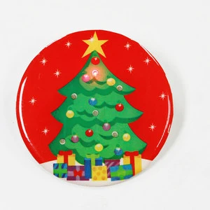 Santa Cartoon Badge Christmas Gift LED Flashing Lapel Pins Christmas Tree Stand Accessories Children's Light Christmas Ornaments