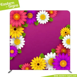 Portable Folding Custom Aluminum Fabric 8ft Straight Shape Decorative Wedding Flower Backdrop Stand
