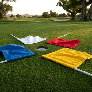 Custom Multi Size Oxford Nylon Polyester Cotton Mesh Fabric Golf Pin Flag Banner With Printed Embroidered Logo For Golf Club