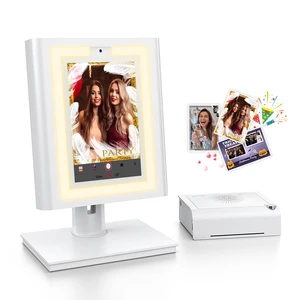 MWE 10.1 Inch Touch Screen Table-Top Photo Booth Desktop Pocket Photobooth with Printer for Party Event