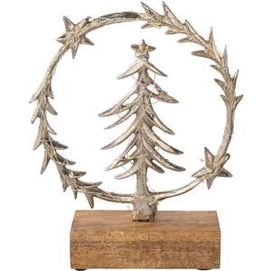 Elegant Silver Aluminium Christmas Tree Frame With Mango Wood Base Christmas Ornament Stand For Festive Home Decor Best Price