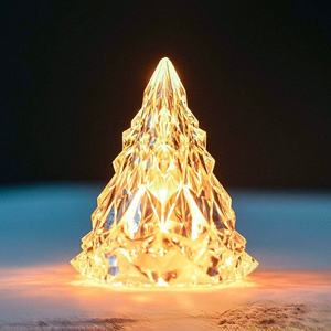 Christmas Decorations Indoor LED Atmosphere Lights Plastic Tree-Shaped Light Night Lights Button Battery for Wedding Romantic