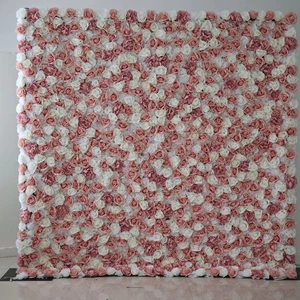 WeddingPink 8*8 Feet Flower Wall Backdrop for Wedding and Party Decor