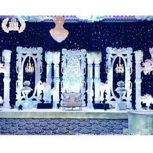 Luxury Weddings Ancient Theme Fiber Stage Big Fat South Asian Wedding Stage Decor Great Grand Indian Wedding Decor Fiber USA