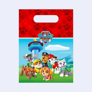 Paw Patrol Birthday Party Favor Bags Plastic 23X16.5Cm 6 Pcs Gift Packaging Party Love 4-Color Printed Eco-Friendly 2-4 Years