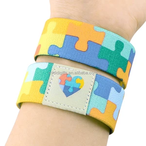 Custom Elastic Wristband Colorful Bracelet Stretchy Wristband Colorful Events Bangles Printed Party Sports Elastic Wristband