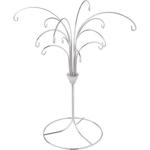Stainless Steel Christmas Tree Ornament Stand with Bendable Branches Indoor Decor Standing Base