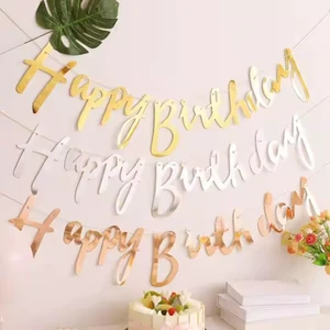 Custom Party Decoration Happy Birthday Banner Suit Party Flag Decoration Birthday Party Background Decoration Letter Banner