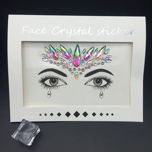 Face Crystal Sticker Glitter Temporary Tattoos for Festival Rave Carnival Party Face Jewelry