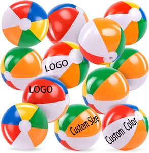 Custom Logo Thick PVC Rainbow Beach Balls Party Swimming Pool Toys Water Games Kids Graduation Birthday Party Supplies Combo Set