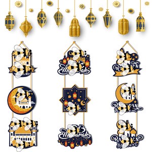 DAMAI Ramadan Party Door Hanging Star Decorations & Moon Festival Hanging Ornaments Creative Supplies for EID Festive Decor