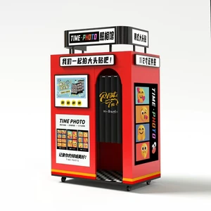 Modern Aluminum Polyester Trade Show Floor-Standing Photo Booth Kit SLR Compatible