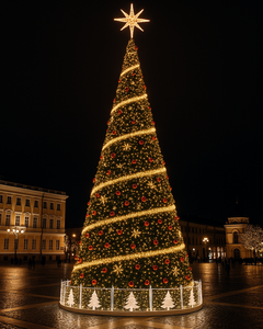 Giant Outdoor LED Christmas Tree Light with Star for Holiday Plaza Street Decoration