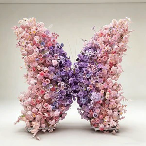 Cross-border Artificial Flower Butterfly Three-dimensional Flower Floral Decoration Wedding Stage Welcome Area Background Wall