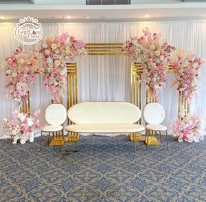 New Elegant Romantic Stainless Steel Wedding Decoration Party Stage Gold bar Backdrop Decoration