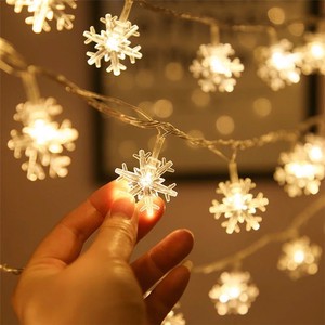 Battery Operated Waterproof 3m 20leds Twinkle Flashing Snowflake String Christmas Light Outdoor Indoor Xmas Tree Display