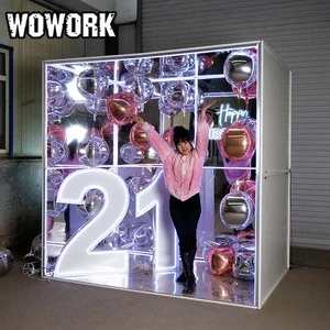 WOWORK Wholesale 6ft Custom Magazine Photo Booth Backdrop Stand for Wedding Party Event Decoration Supplies Background