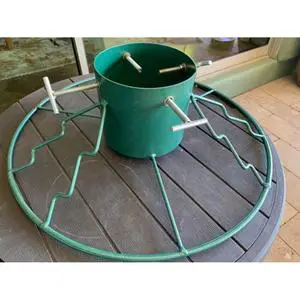 Green Painter Metal Tree Tray Garden Home Floor Display Decorative Adjustable Christmas Tree Stand Wholesale Tree Holder by TCD