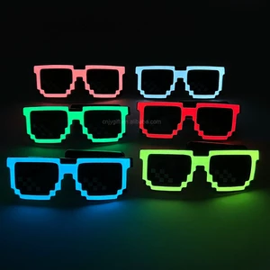 Rave Party Halloween Christmas Colorful LED Mosaic Flashing Sunglasses Luminous Glowing Eyewear for Nightclub Bar & Disco