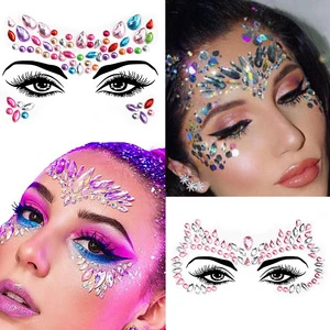 Fashionable Temporary 3D Diamond Paper Face Ornaments European and American Masquerade Ball Tattoo Stickers