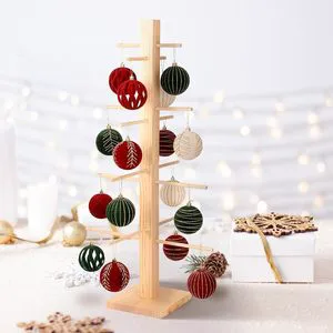 Wood Ornament Tree Stand Holder Tabletop Multi Functional Display Tree Farmhouse Home Decor Christmas