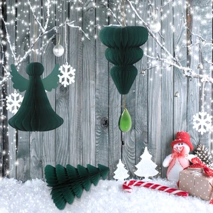 Eco-friendly Christmas Decorations Christmas Ornaments Paper Tree with Magnet for Home Decor