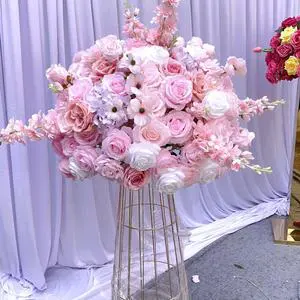 Smooth Wedding Table Centerpiece and Event Decoration Arrangement High Quality Baby Pink Artificial Rose Flower Ball