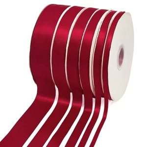 Sunjoy Factory Wholesale Solid Color Double Color Gift Red Printed Double-sided Satin Ribbons With 1cm 2.5 cm 4 cm 10 cm