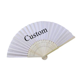 Wedding Favors Personal Festival Fan Folding Cloth Hollow Bamboo Bone Hand Fans For Wedding Gift Handfan Custom Bone