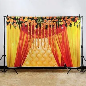Nicro Factory Price Traditional Indian Diwali Wedding Decorations Hanging Banners Photo Props Background Party Backdrop Banner
