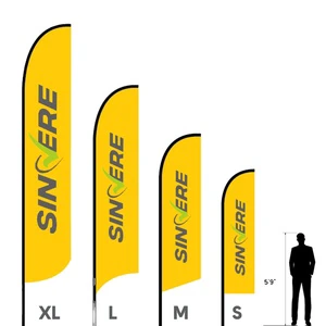 Custom Outdoor Advertising Feather Flag Signs Tear Drop Beach Flags With Pole Spike Cross Base Promotional Banners