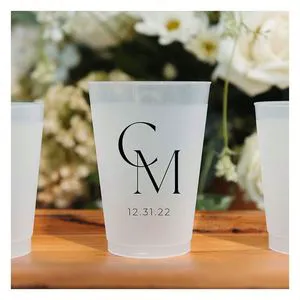 Personalized ROMANCE Style Wedding Favors Bridal Party Gifts Reusable Frosted Shatterproof Flex Waterproof Digital Printing