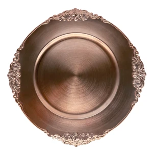 Plastic Charger Plate HongShengYuan Model P0047-35 Latest Design Simple Dinnerware and Tabletop Antique Border Design Party