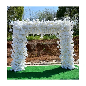 Custom Wedding Decor White Arch Flower Wall Artificial White Rose Floral Panel Flower Wall Backdrop for Wedding Arch