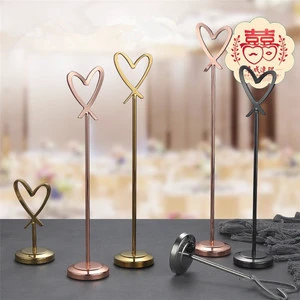 Modern Black White Stainless Steel Heart Table Number Clips & Place Card Stand 5 Sizes for Wedding Party Tabletop Sign Holders