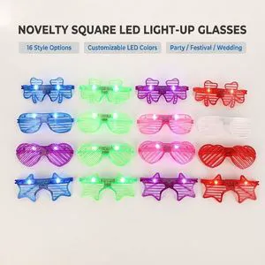 新颖方形 LED 发光眼镜 安全可靠 可定制颜色 厂价到货 新品上市 适合派对配饰 热销