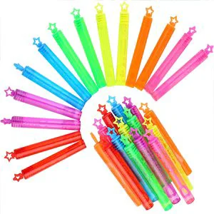 Mini Star Assorted Plastic Bubble Wands Fun Summer Party Favors & Gifts for All Ages