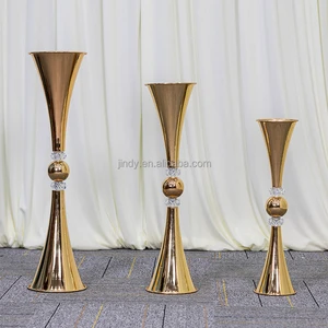 Factory Gold Versatile Tall Flower Holders Centerpiece Flower Stands Wedding Centerpieces Table Decorative Gold Flower Vase