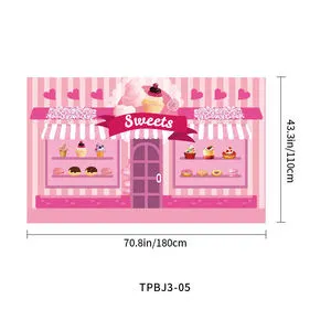 Wholesale Dessert Party Wall Decoration Wall Hanging Girls Camellia Party Scene Layout Banner Donut Party Photo Backdrop