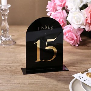 Stainless Steel & Acrylic Wedding & Restaurant Banquet Display Rack Table Number Plate & Guests Desk Card Holder