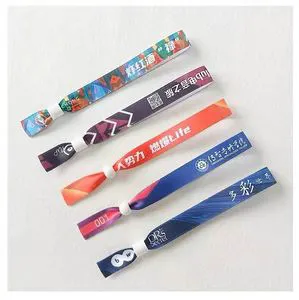 Customized Party Polyester Fabric Satin Bracelet Party Thick Satin Bracelet with Reusable Lock or Disposable Sliding Buckle