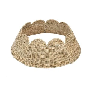 Scalloped Seagrass Christmas Tree Collar Skirt Stand Dia 40/60xH20cm Customizable Color New Design Home Decoration Accessory