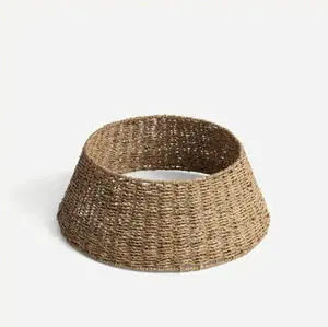 Vietnam High Quality Woven Water Hyacinth Christmas Tree Collar Stylish Seagrass Skirt Cover Basket for Festive Decorations