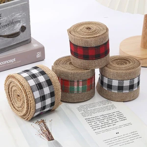 Jute Decorations Faux Jute Fabric Rolls Woven Thanksgiving Ribbon Christmas Ribbon Decorative Ribbons