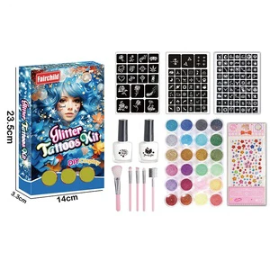 Eco-friendly Non-toxic Halloween Glitter Stickers Tattoos Temporary Tattoo Stencils and Glitter Make Kits Party Toys