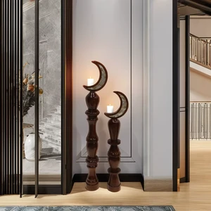 Eid Ramadan Wooden Decoration Islamic Moon Star Hanging Decor Ramadan Kareem Table Ornament Muslim Festival Supplies
