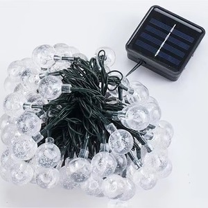 30 LED Solar Bubble Ball String Lights Christmas Holiday Fairy Lights for Garden IP65 Rated Warm White Dimmable
